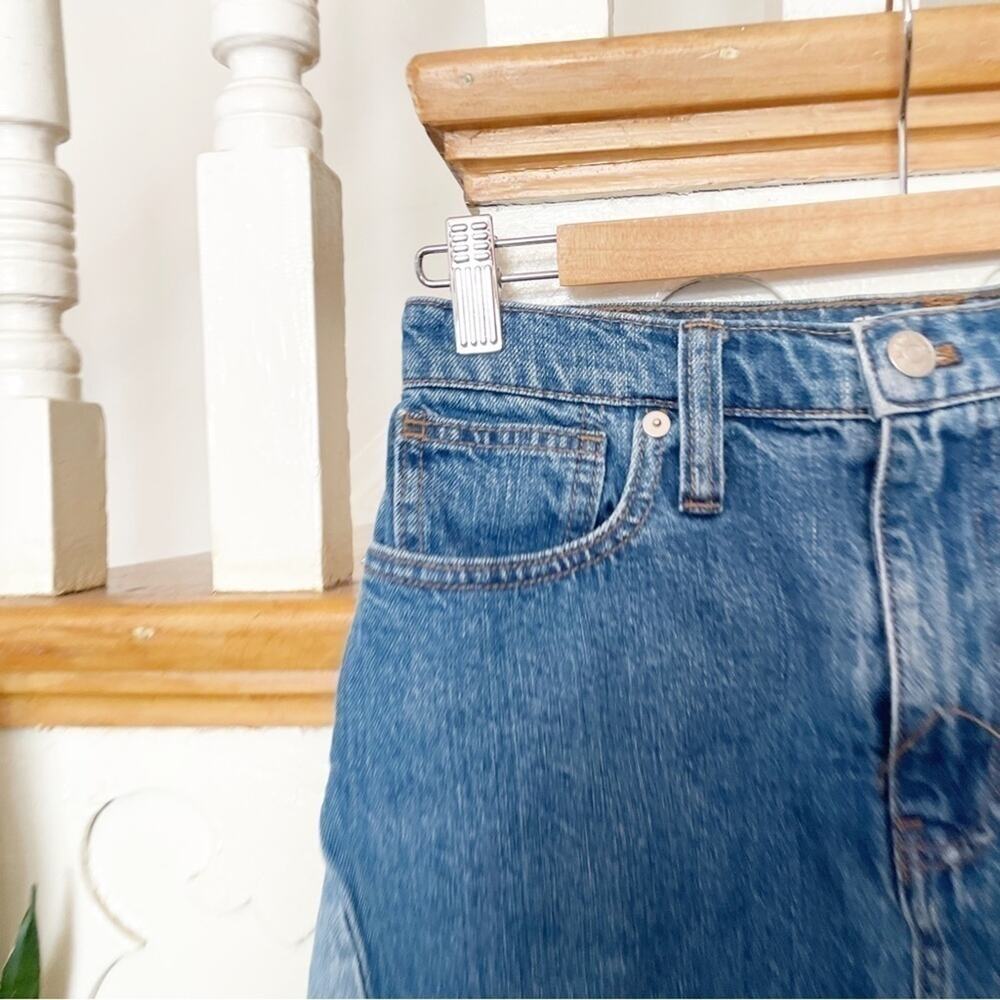 Madewell Blue Rigid Denim A-Line Mini Skirt: Pieced Edition Size 26 - Picture 3 of 9